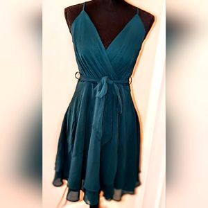 Olive green mini dress